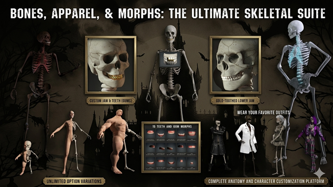 Bones, Apparels & Morphs:The Ultimate Skeletal Suite